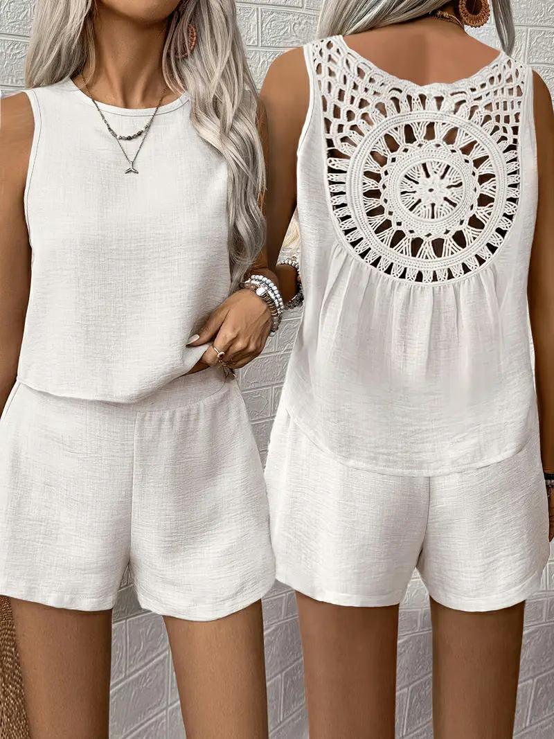 Ärmelloser Jumpsuit mit detailreicher Rückenpartie
