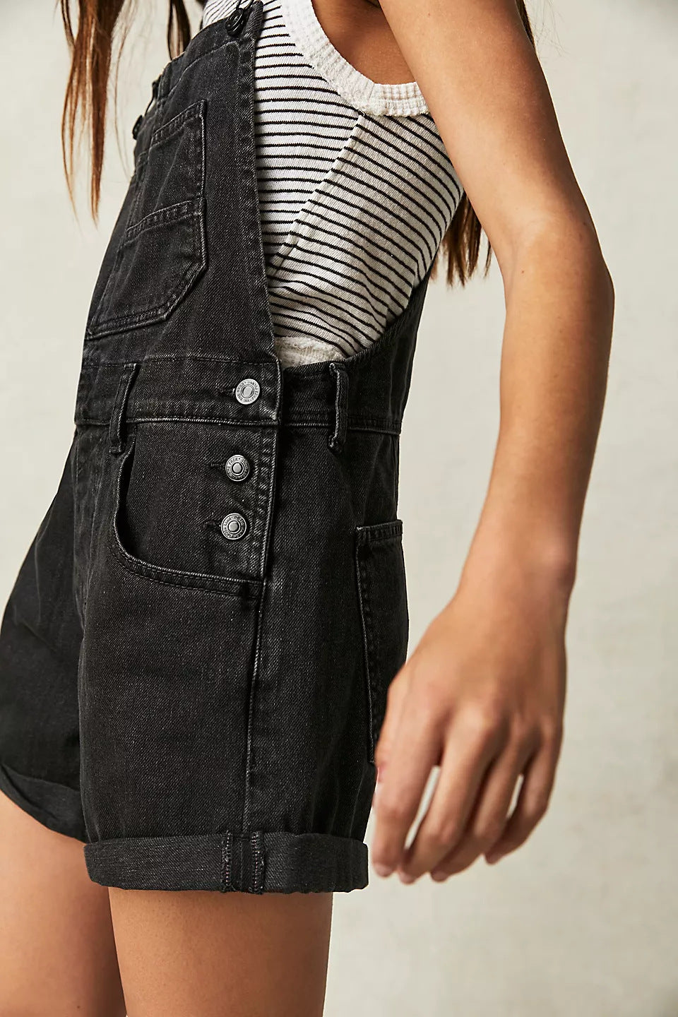 Lockerer Retro-Jeans-Kurzoverall