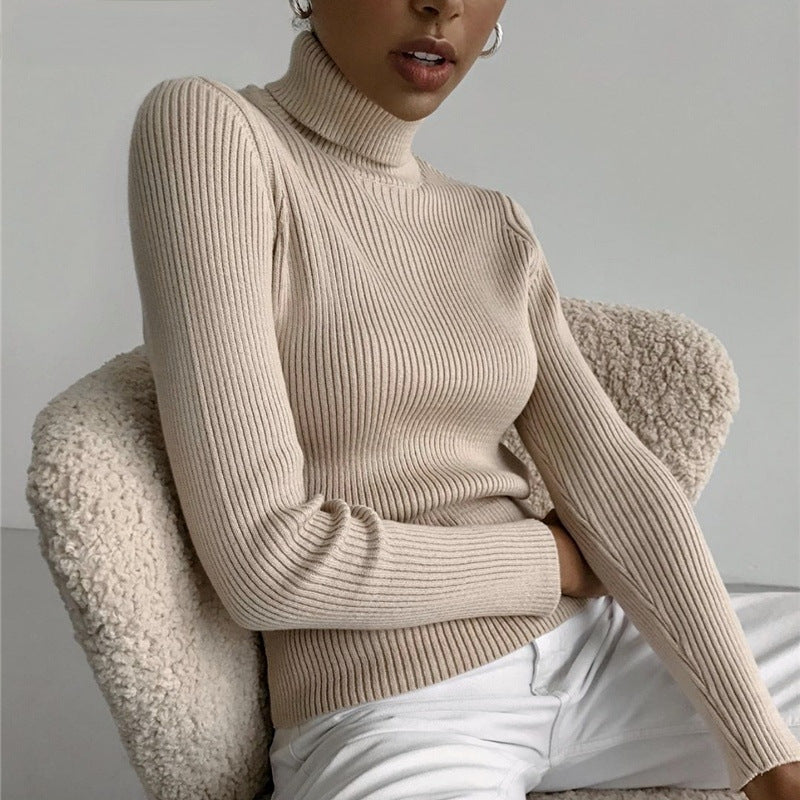Strickpullover mit halbem Rollkragen