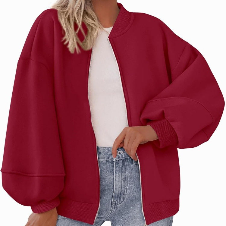 Warme lässige Langarm-Baseballjacke für Herbst und Winter
