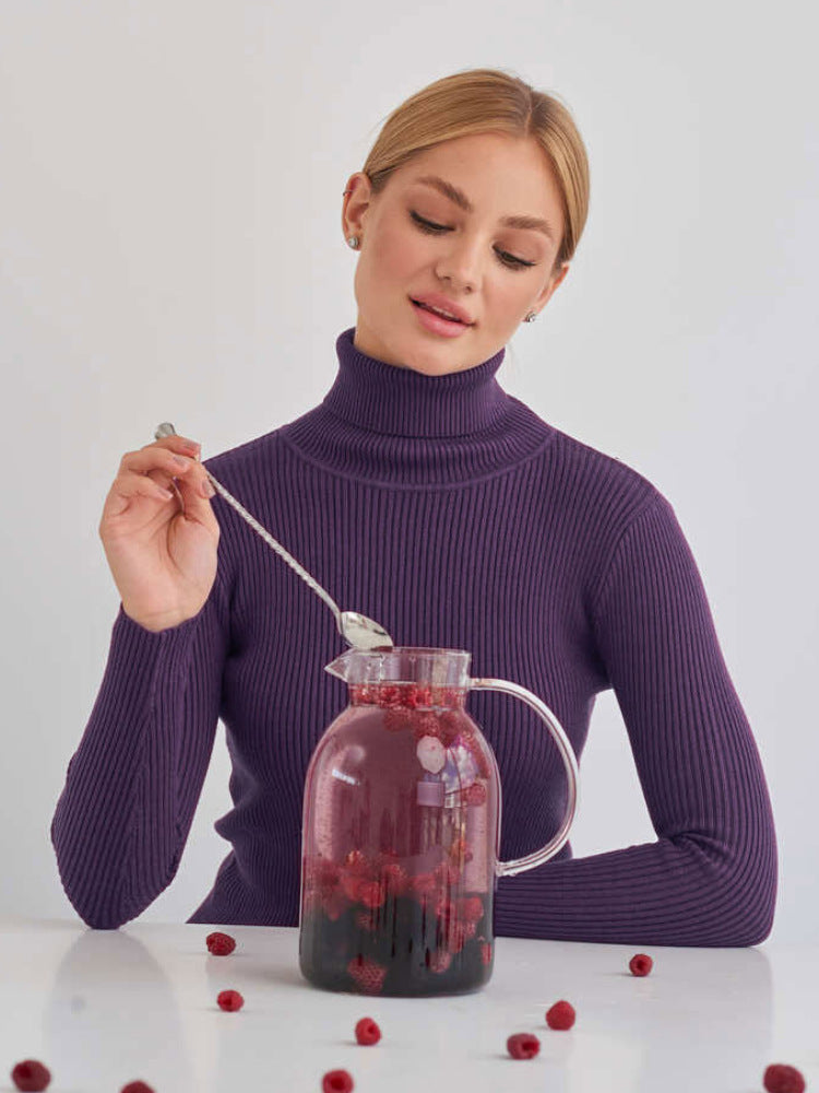 Strickpullover mit halbem Rollkragen