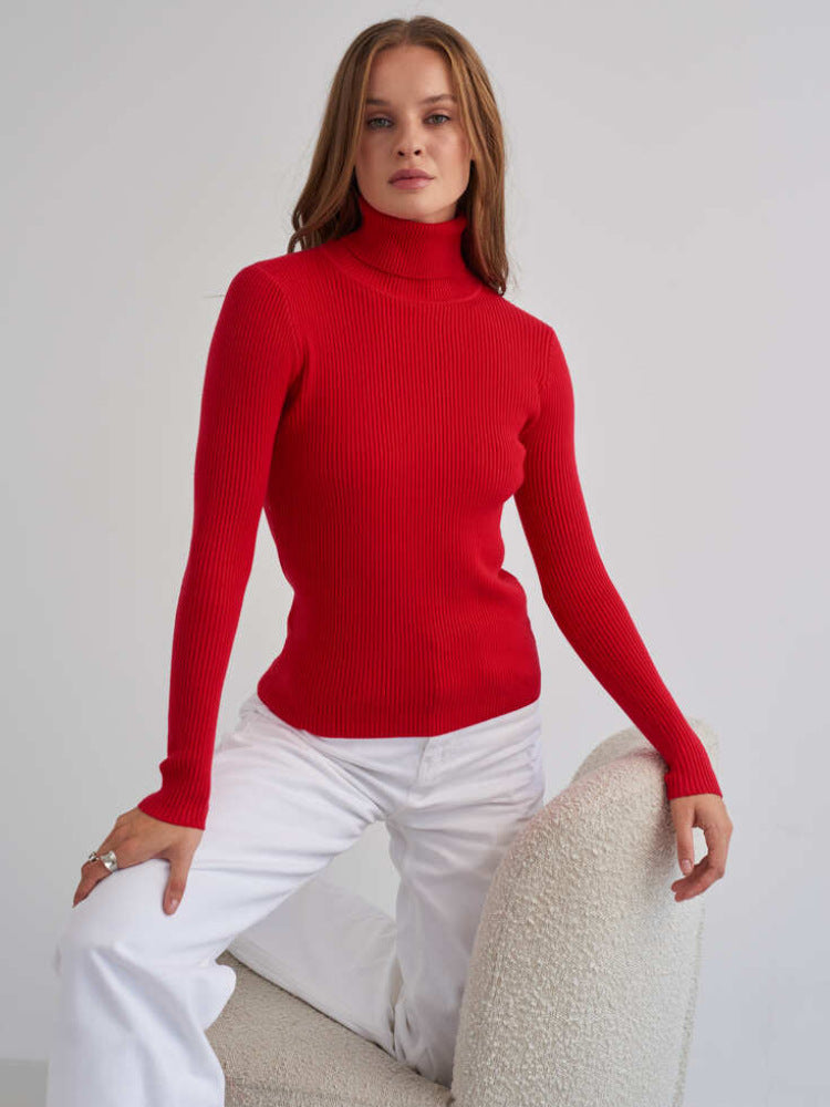 Strickpullover mit halbem Rollkragen