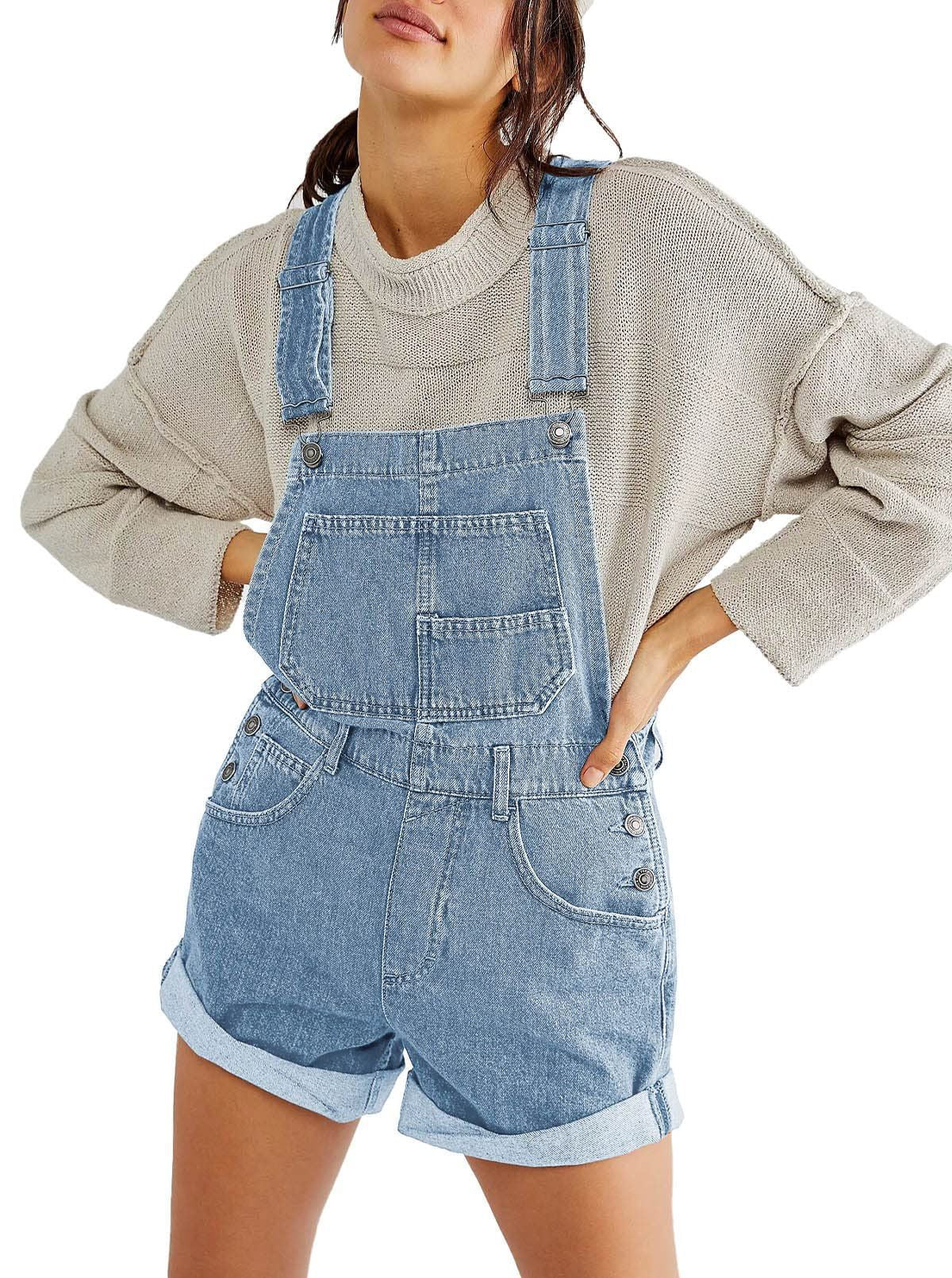 Lockerer Retro-Jeans-Kurzoverall