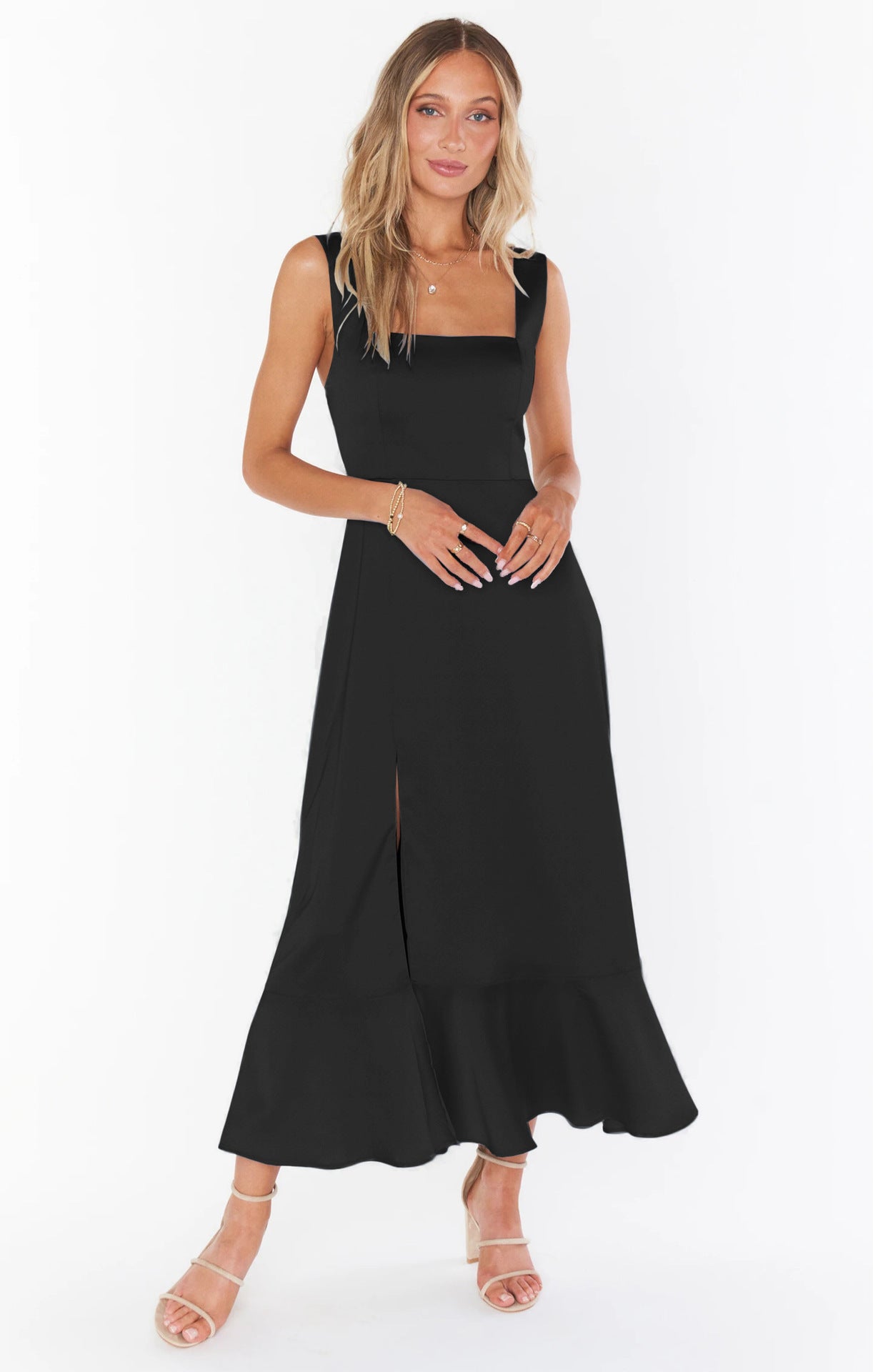 Schmetterlings Tanz Elegantes und stilvolles Pendler-Schlitz-Französisches Kleid
