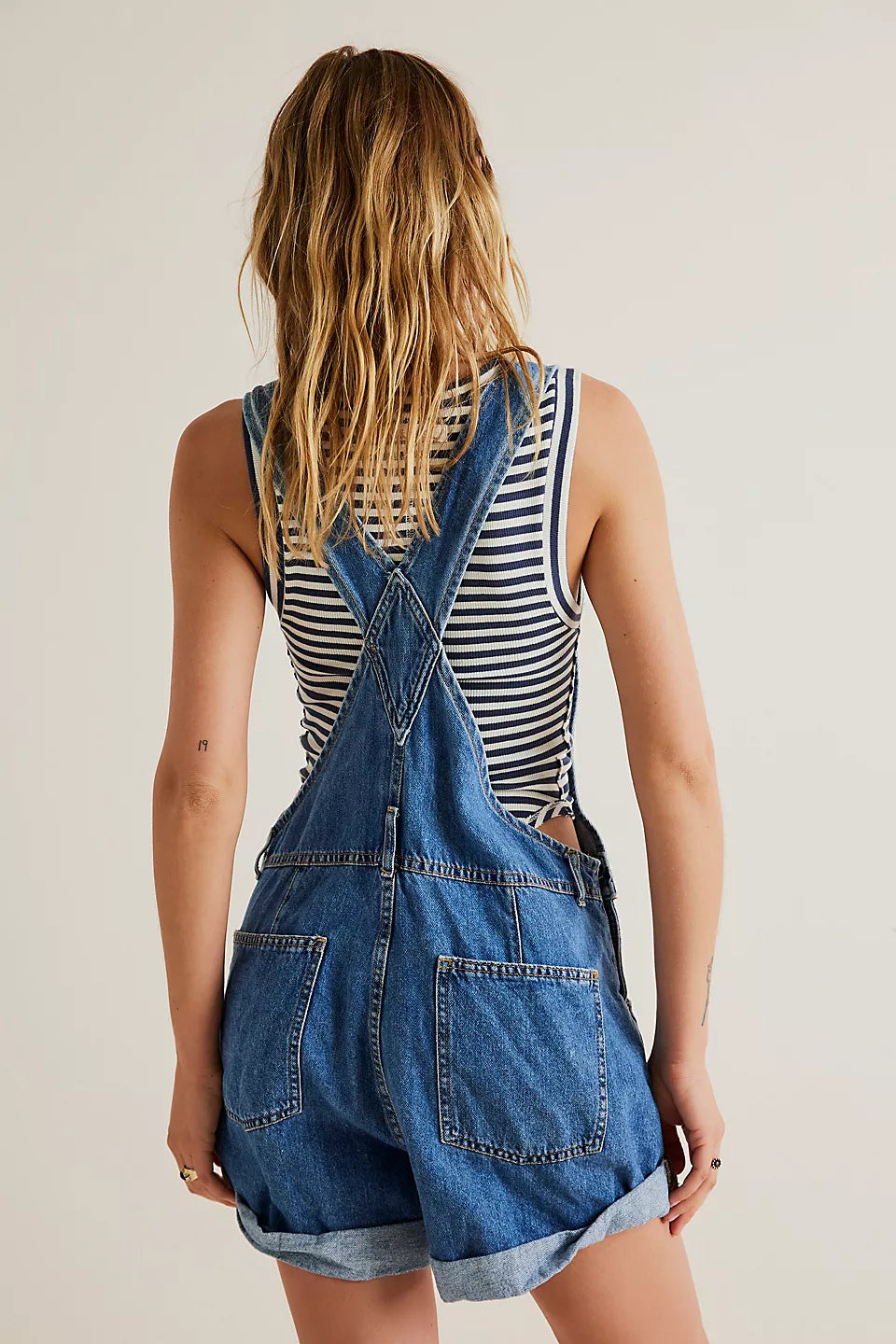 Lockerer Retro-Jeans-Kurzoverall