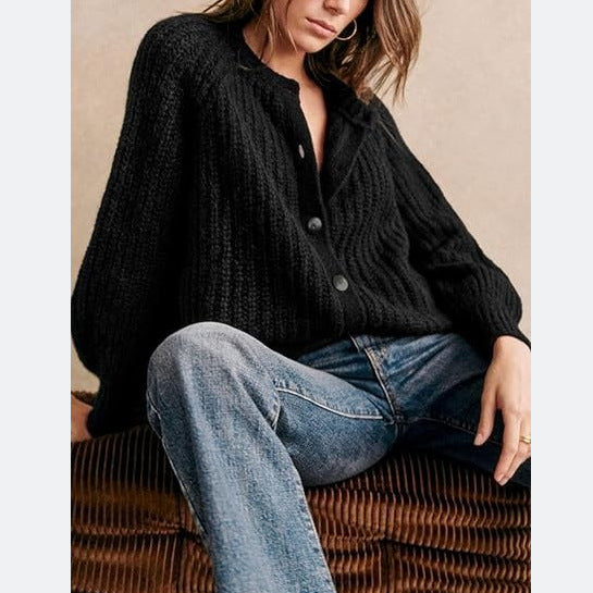 Herbst und Winter Street Casual Solid Color Rundhals Langarmpullover
