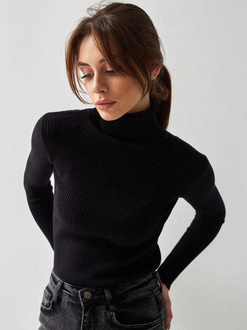 Strickpullover mit halbem Rollkragen