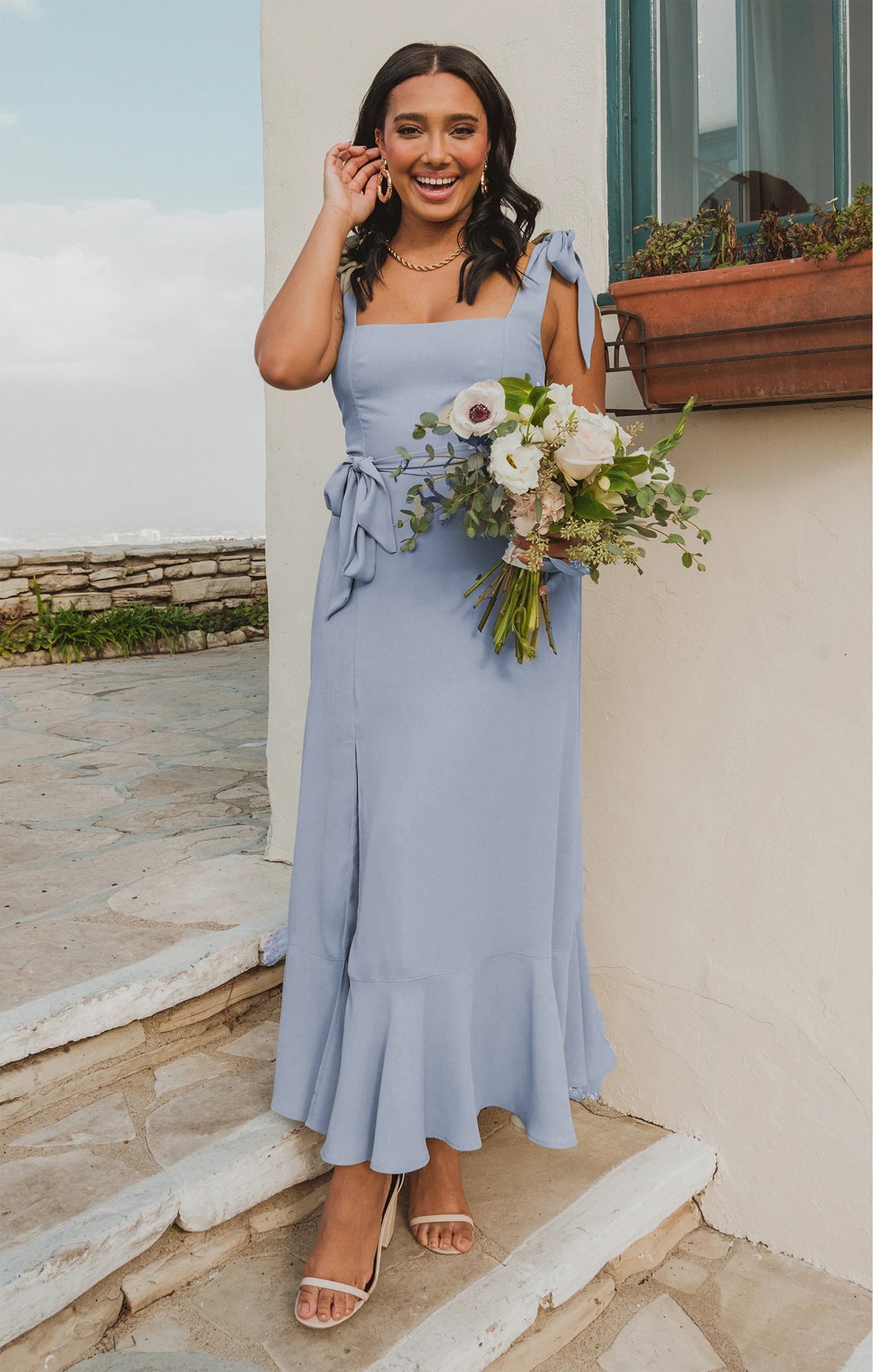 Schmetterlings Tanz Elegantes und stilvolles Pendler-Schlitz-Französisches Kleid