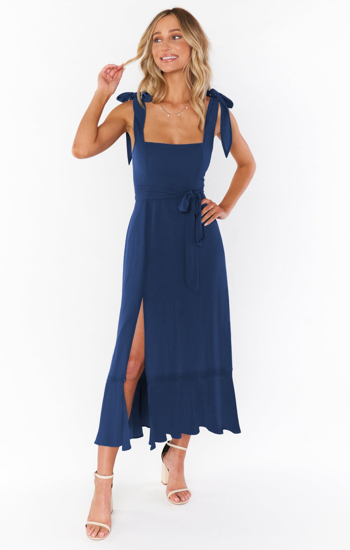 Schmetterlings Tanz Elegantes und stilvolles Pendler-Schlitz-Französisches Kleid