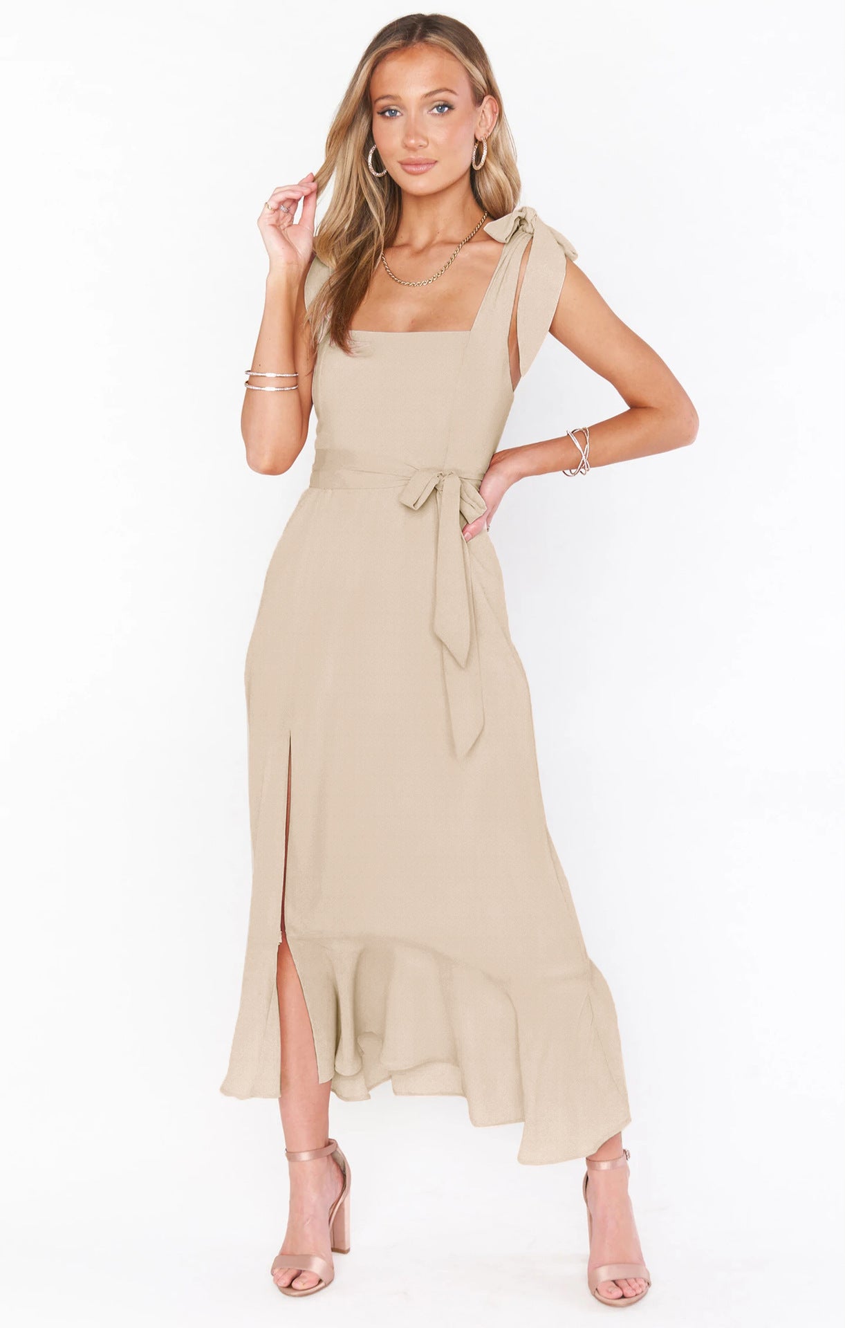 Schmetterlings Tanz Elegantes und stilvolles Pendler-Schlitz-Französisches Kleid