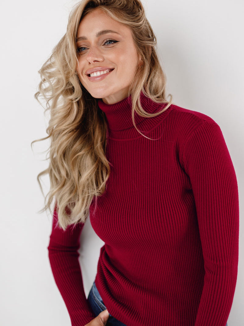 Strickpullover mit halbem Rollkragen