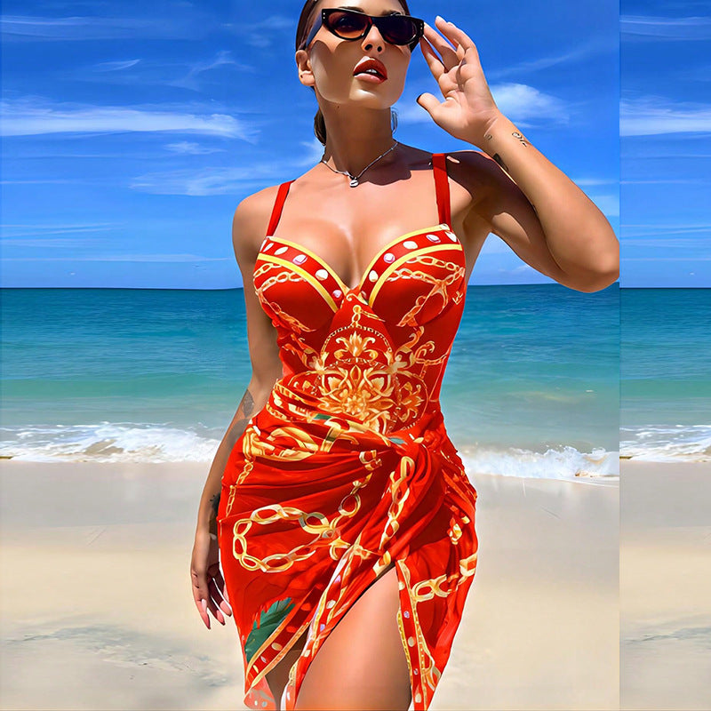Sternenschimmer Sexy bedruckter Bikini-Überzug zweiteiliger Badeanzug